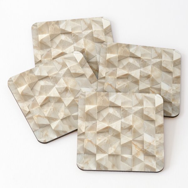 Item preview, Crema Marfil Marble Geometric designed and sold by KootenayDesigns.