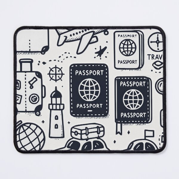 Item preview, Whimsical Minimalist Travel Icons Passport Adventure Illustration designed and sold by UniqueCraftsnCo.