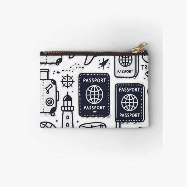 Item preview, Whimsical Minimalist Travel Icons Passport Adventure Illustration designed and sold by UniqueCraftsnCo.