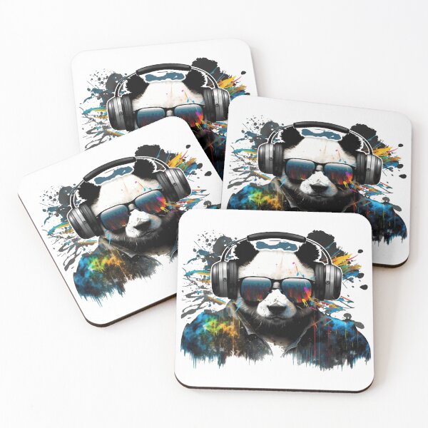 Item preview, Cool DJ Panda with headphones and sunglasses designed and sold by MLArtifex.