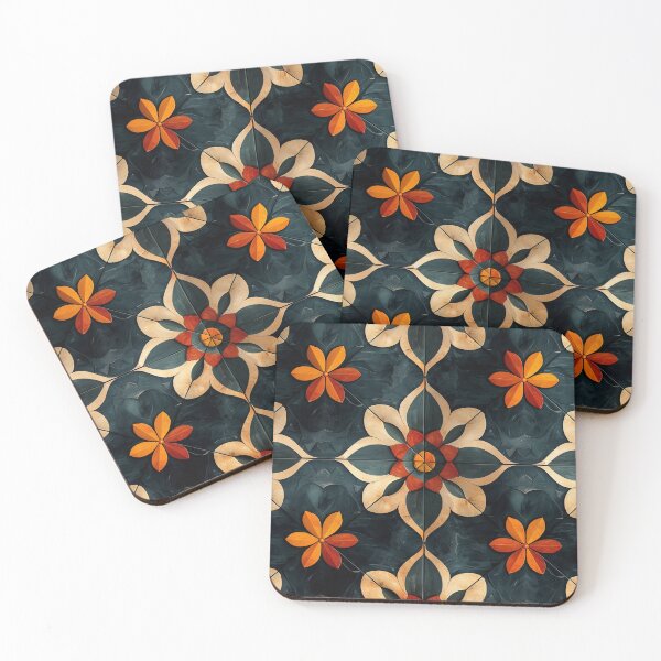 Item preview, Dark Floral Tile designed and sold by KootenayDesigns.