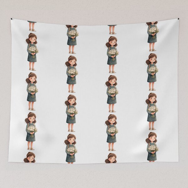 Item preview, Cute Watercolor Cottagecore Girl designed and sold by Victoria Riabov.