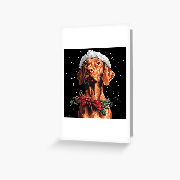 Item preview, Hungarian Vizsla in a Christmas Hat designed and sold by stephenop92.