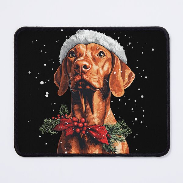 Item preview, Hungarian Vizsla in a Christmas Hat designed and sold by stephenop92.