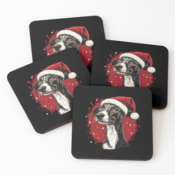 Item preview, Cute Whippet in a Christmas Hat designed and sold by stephenop92.