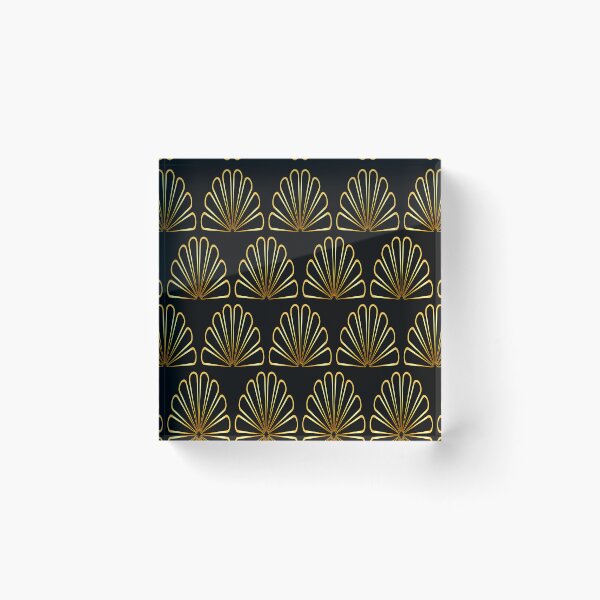Item preview, art deco gold fan pattern designed and sold by chambergambit.