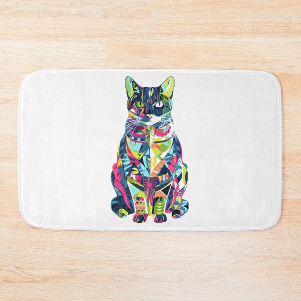 Item preview, vibrant digital cat designed and sold by FamousArtDesign.
