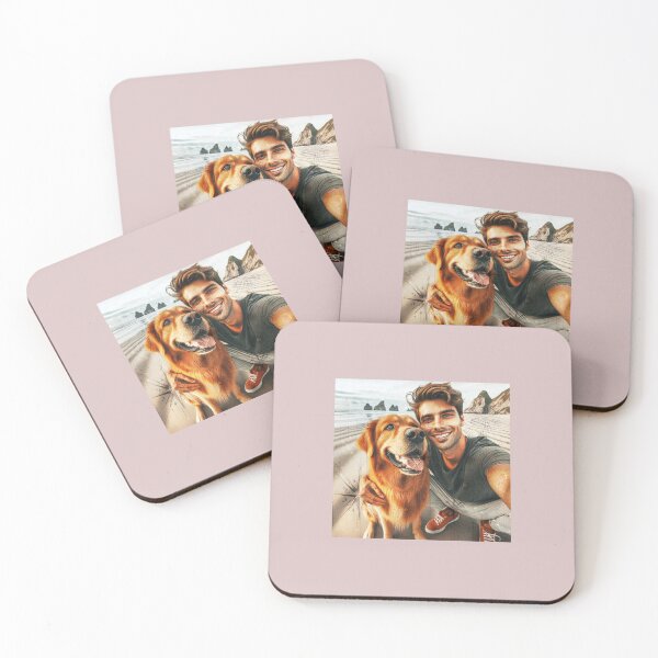 Item preview, Joyful Dog and Human Beach Selfie designed and sold by choder61.