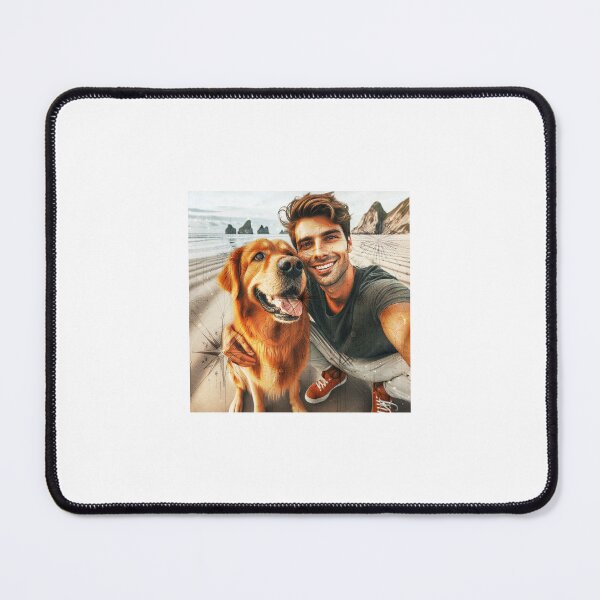 Item preview, Joyful Dog and Human Beach Selfie designed and sold by choder61.