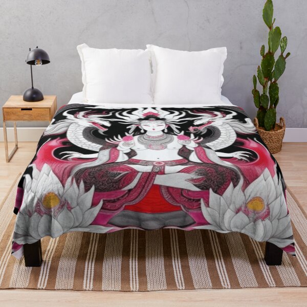 Item preview, Tibetan art in white and pink designed and sold by Roxburylane.
