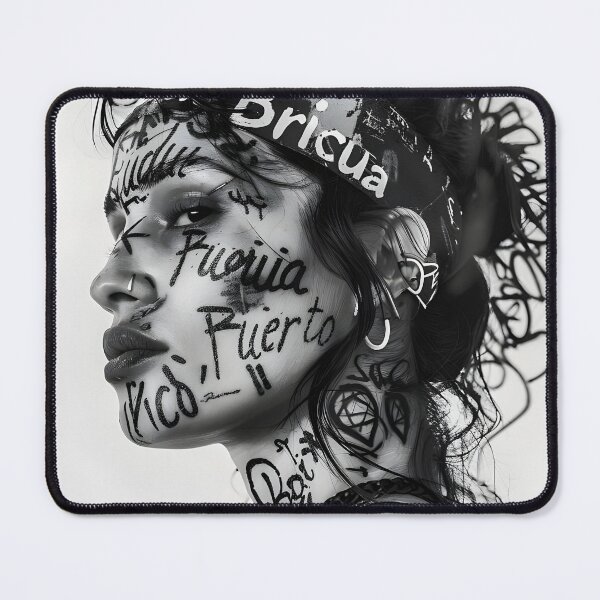 Item preview, woman in monochrome adorned with wildstyle graffiti designed and sold by FamousArtDesign.