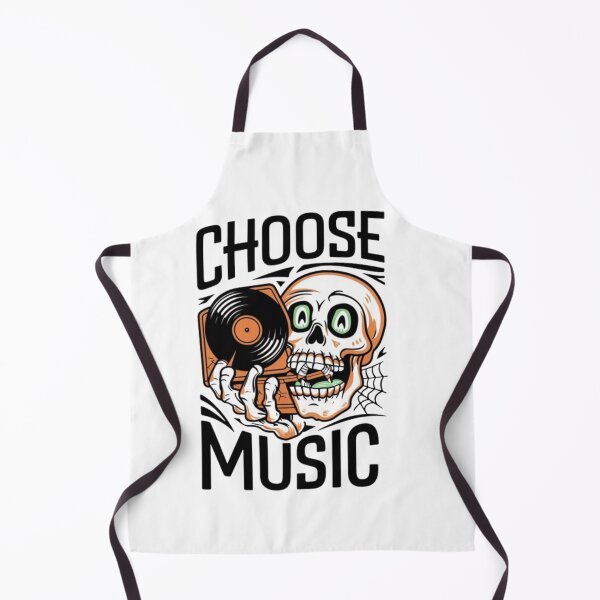 Item preview, An Animated Skull Head Holding a Vinyl Record "Choose Music" designed and sold by EmeraldCauldren.