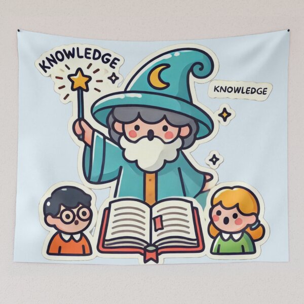 Item preview, Knowledge Wizard – Magical Learning Cartoon designed and sold by Design Delinquent.