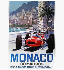 Rennplakat, T-Shirt, Gran Prix de Monaco, 1965, Vintages Plakat Poster