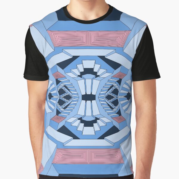 Delusional Corridors of Half Empty Daydreams - A Tessellating Pattern with Lots of Stairs and Cubey Shapes Graphic T-Shirt