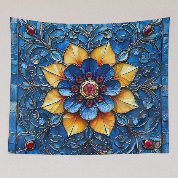 Item preview, Azulejo de mosaico con rayos de sol azul designed and sold by stevepmp.