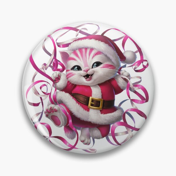 Item preview, Christmas Kitty With Pink Ribbon | White designed and sold by PinkGoddessLove.