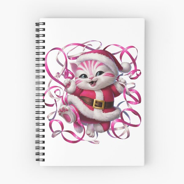 Item preview, Christmas Kitty With Pink Ribbon | White designed and sold by PinkGoddessLove.