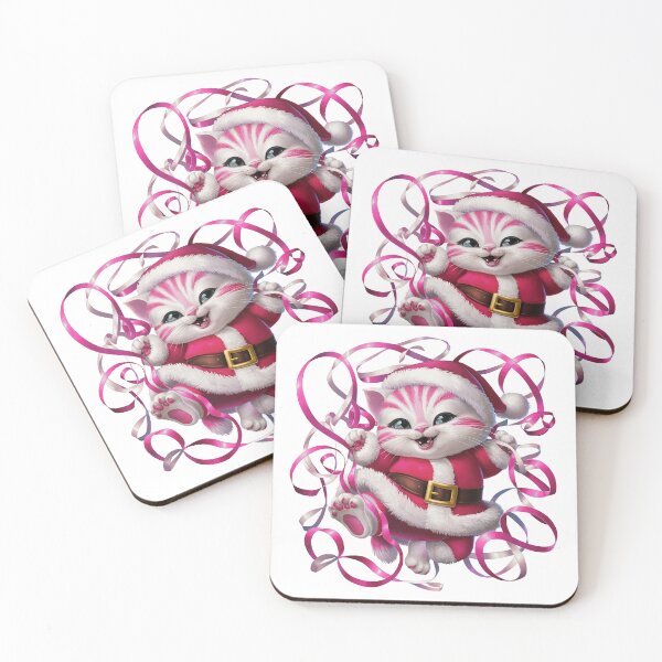 Item preview, Christmas Kitty With Pink Ribbon | White designed and sold by PinkGoddessLove.