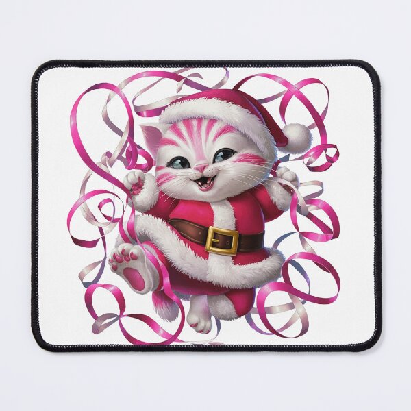 Item preview, Christmas Kitty With Pink Ribbon | White designed and sold by PinkGoddessLove.
