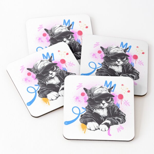 Item preview, Hip Hop Graffiti Cat - Spray-Paint Paws - Urban Street Art Design designed and sold by zwrohn.