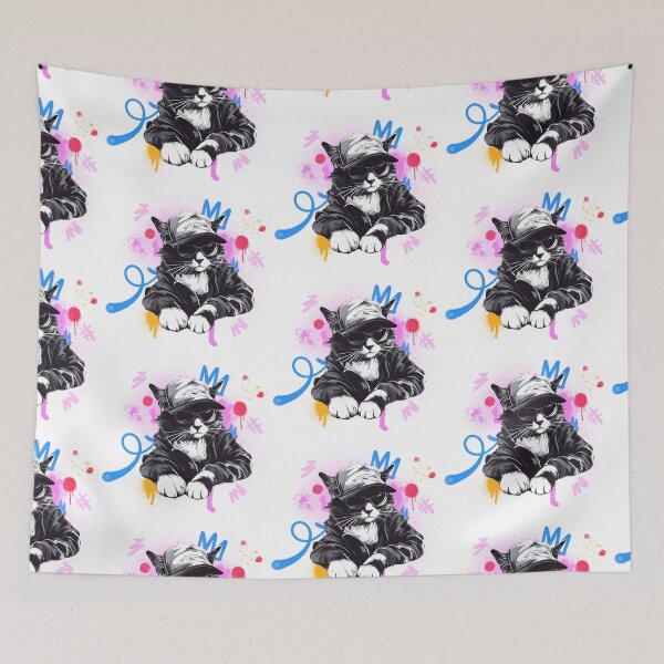 Item preview, Hip Hop Graffiti Cat - Spray-Paint Paws - Urban Street Art Design designed and sold by zwrohn.