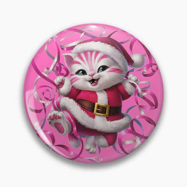 Item preview, Christmas Kitty With Pink Ribbon | Pink designed and sold by PinkGoddessLove.