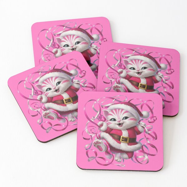 Item preview, Christmas Kitty With Pink Ribbon | Pink designed and sold by PinkGoddessLove.