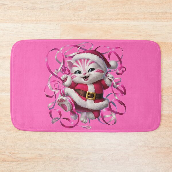 Item preview, Christmas Kitty With Pink Ribbon | Pink designed and sold by PinkGoddessLove.