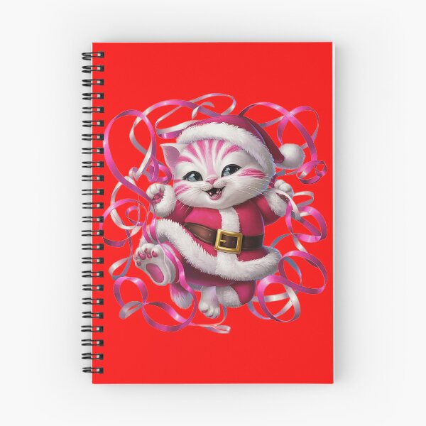 Item preview, Christmas Kitty With Pink Ribbon | Red designed and sold by PinkGoddessLove.