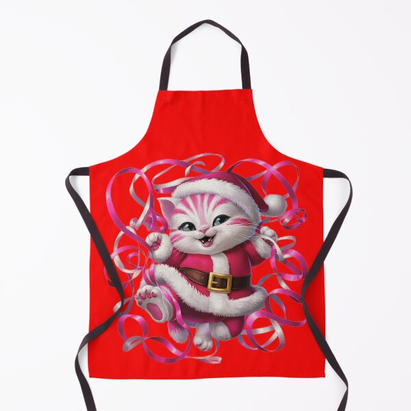 Item preview, Christmas Kitty With Pink Ribbon | Red designed and sold by PinkGoddessLove.