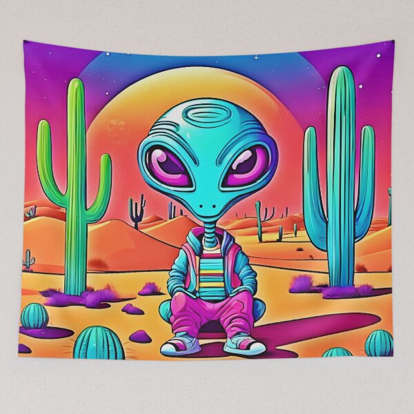 Item preview, Desert Chillin' Alien Art designed and sold by Health And Fitness Posts e-Store.