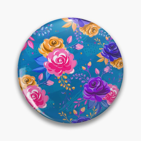 Item preview, Pink and dark blue  floral pattern designed and sold by Raghad133.