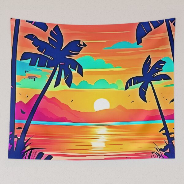 Item preview, Sunset Paradise Artwork designed and sold by Health And Fitness Posts e-Store.