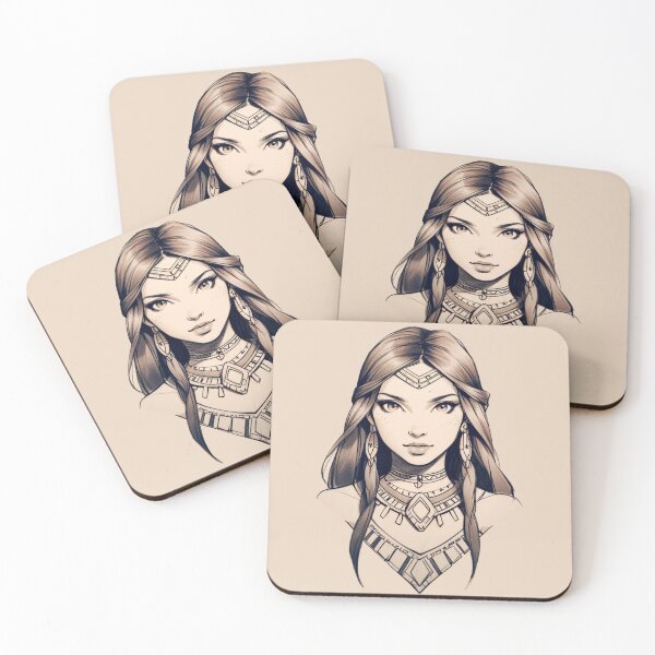 Item preview, Native American Indian Woman designed and sold by ArtCraftLab.