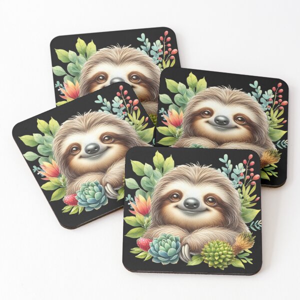 Item preview, Cute Sloth with Succulents and Plants designed and sold by Amazing-Kortez.