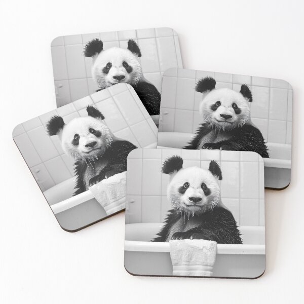 Item preview, Panda Taking a Bath, Funny Vintage Animal Photo designed and sold by CheekyAnimalz.