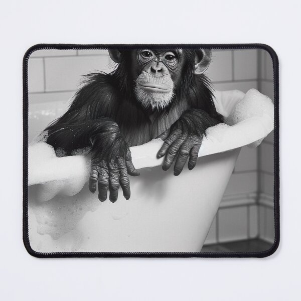 Artikelvorschau, Affe beim Baden, Lustiges Vintage Tierfoto entworfen und verkauft von CheekyAnimalz.