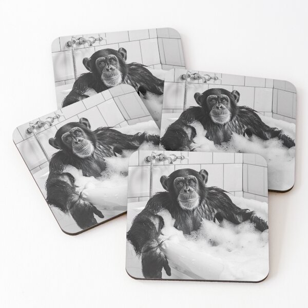 Item preview, Monkey Taking a Bath, Funny Vintage Animal Photo designed and sold by CheekyAnimalz.
