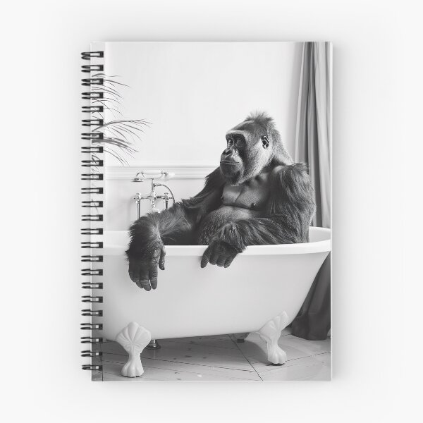 Item preview, Gorilla Taking a Bath, Funny Vintage Animal Photo designed and sold by CheekyAnimalz.
