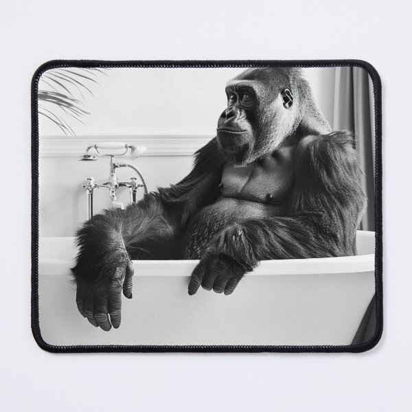 Item preview, Gorilla Taking a Bath, Funny Vintage Animal Photo designed and sold by CheekyAnimalz.