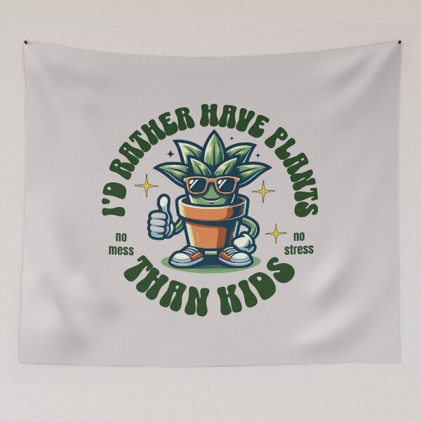 Item preview, I'd rather have plants than kids. Sarcastic / cynical plant tshirt designed and sold by Shelmodine79.