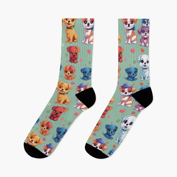 Item preview, Puppy Dog's Stickers and rainbow color, Small Heart, small butterfly, multi colored leaves, yellow puppy, Blue puppy, Rad puppy, The puppy has bright, adorable eyes. designed and sold by CHOKCHAIVONGDEE.