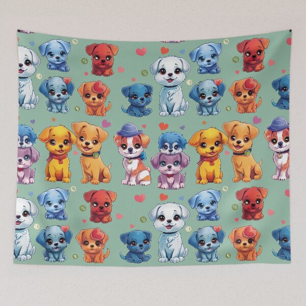 Item preview, Puppy Dog's Stickers and rainbow color, Small Heart, small butterfly, multi colored leaves, yellow puppy, Blue puppy, Rad puppy, The puppy has bright, adorable eyes. designed and sold by CHOKCHAIVONGDEE.