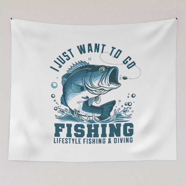 Item preview, I Just Want to Go Fishing - Funny Angler Design designed and sold by CALIMASHIRTS.
