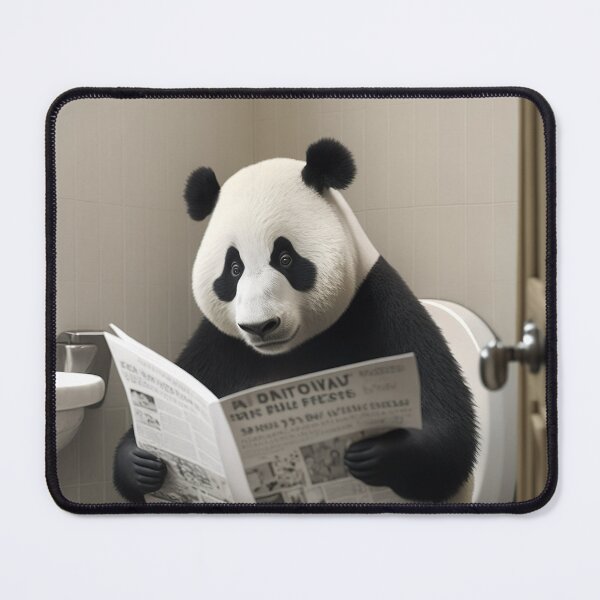Item preview, Panda Sitting on the Toilet Reading a Newspaper designed and sold by CheekyAnimalz.