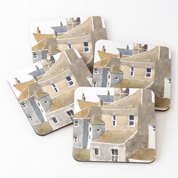 Item preview,  Falmouth harbour buildings mixed media painting for charity designed and sold by JayTCee.
