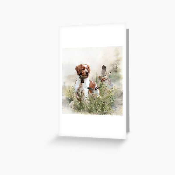 Item preview, Hunting with a Brittany dog, Art  designed and sold by TammyHunterArt.