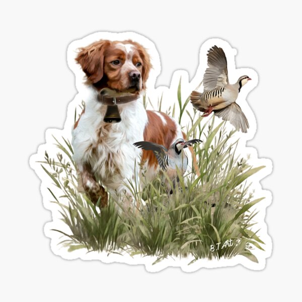 Item preview, Hunting with a Brittany dog, Art  designed and sold by TammyHunterArt.