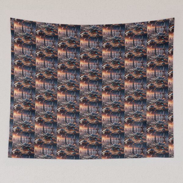 Item preview,  Retro Futuristic Spaceport designed and sold by koreatvtea.